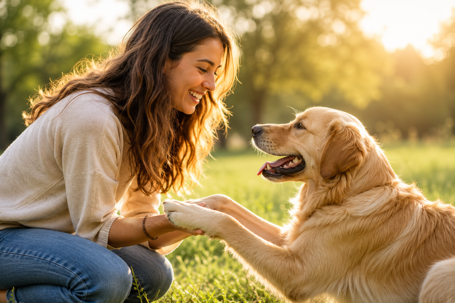 Mujer compartiendo un momento de calma y conexión emocional con un perro